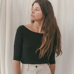 Ozma Silk Noil Ballet Top - Black, Small